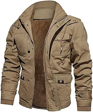 Masculino Autumn e inverno Moda de lazer Lavagem de algodão com capuz destacável Plus Avelvet acolchoado em todos