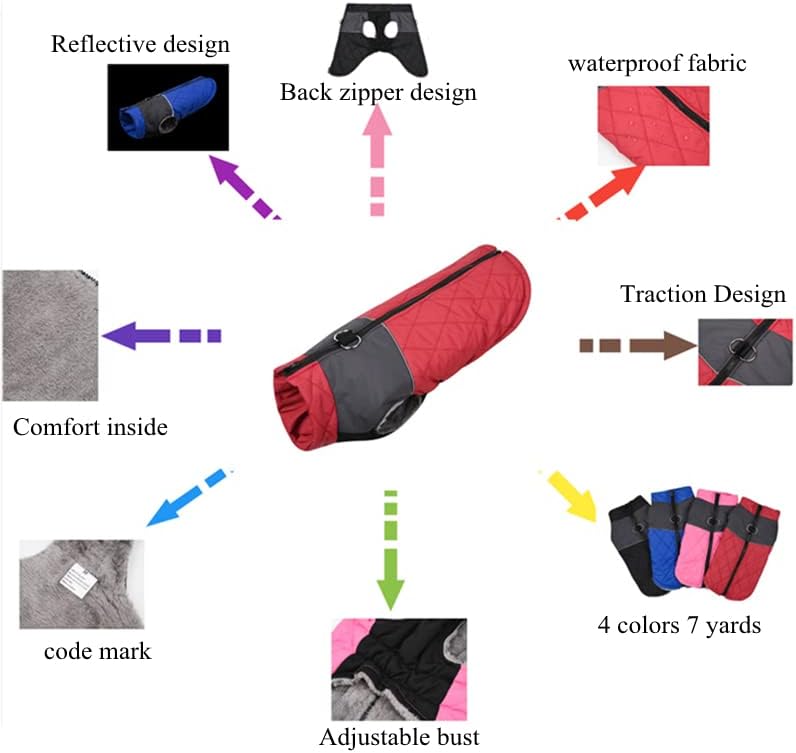 Roupos de cães grandes e impermeabilizados Casaco de cão de inverno com colarinho peludo casaco de roupa de estimação quente