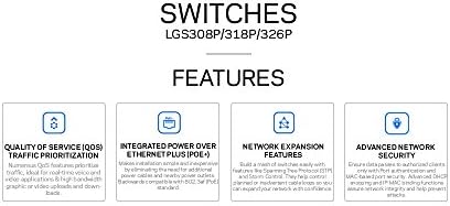 Linksys Business LGS326p Gigabit Poe+ Switch gerenciado SMART com 2 gigabit e 2 portas SFP