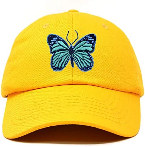 Dalix exótico azul chapéu de borboleta feminina presente bordado garotas bonés