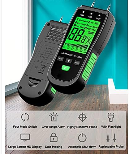 WYFDP MT-19 Medidor de umidade de madeira Medidores de umidade digital Medidores de parede Higrômetro de parede