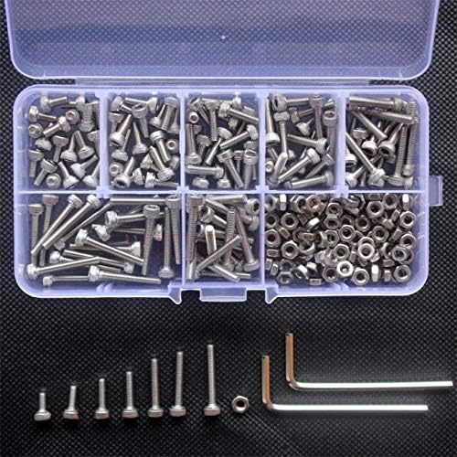 Parafuso 240pcs/lote m3 304 kit de variedade de variedade de variedade de parafusos de parafusos de tampa da cabeça de aço