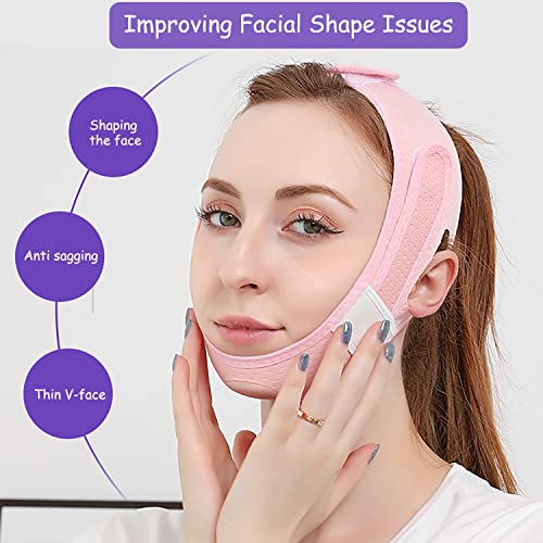 A banda de levantamento de máscara facial inferior e superior da ferramenta de suporte facial restaura a elasticidade da pele,
