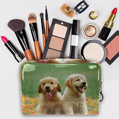 TBOUOBT Bolsa cosmética para mulheres, bolsas de maquiagem Bolsa de higiene pessoal espaçosa presente de viagem, Gold Retriever Animal Dog Pet Pet