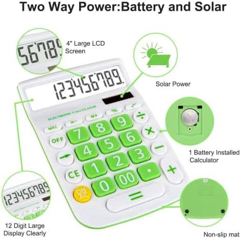 Calculadoras de mesa, bateria de energia bidirecional e calculadora de mesa solar, botões grandes fáceis de pressionar usados ​​como