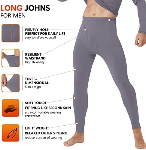 Roupa térmica do CL Men Long Johns 2 pacote de pacote de inverno Longa camada base de roupas íntimas