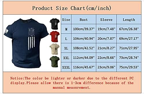 Camiseta de bandeira americana masculina verão casual de manga curta camisetas gráficas impressões tops tops fria muscle