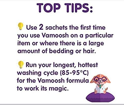 Vamoosh Pet Hair Dissolver 3 x 100g Removedor de pêlos de estimação para máquinas de lavar - dissolve cabelos de