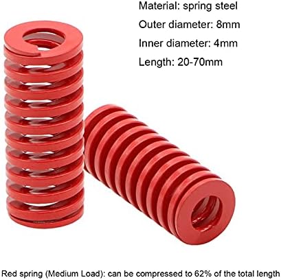 As molas de compressão são adequadas para a maioria dos reparos I Red de carga média pressiona compressão molde carregado molde molde mola diâmetro externo 8 mm x diâmetro interno 4mm x comprimento 20-75mm