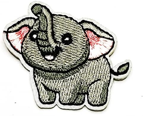 Kleenplus 2pcs. Mini desenho animado de elefante Patch Little Animal Better Craft Patches de artesanato Diy Apliques de costura bordados