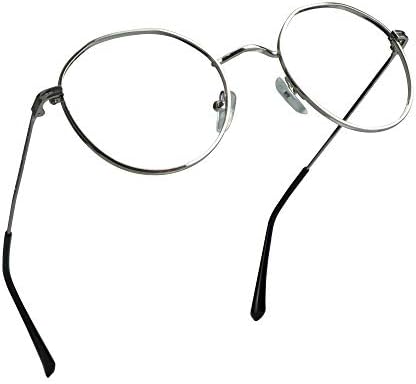 Óculos de estrutura de liga redonda da vida redonda Óculos de óculos luminosa de luz azul Bloqueando óculos de leitura+2,25 ampliação