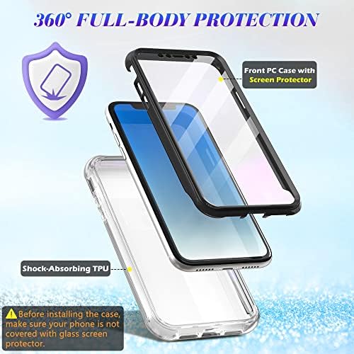 ??????? Caso para iPhone XR 6.1 2018 com protetor de tela embutido, imposto de serviço de proteção híbrida de protetor