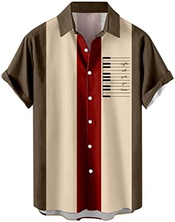 Xxbr masculino casual masculino, verão de manga curta Nota de camisa impressa para homens de retalhos de retalhos havaianos