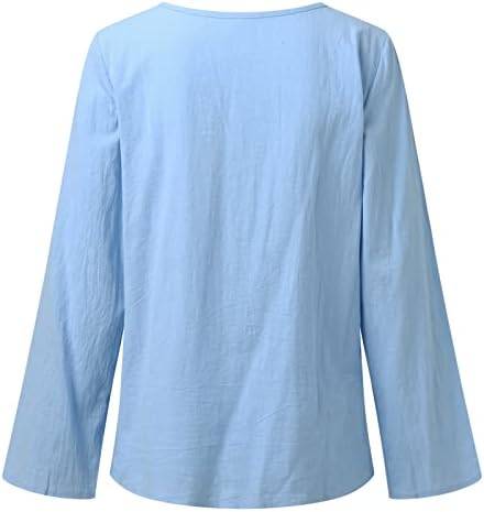 Botão de linho de algodão beuu para baixo blusas de negócios impressão casual t camisetas camisetas de halloween para mulheres mangas