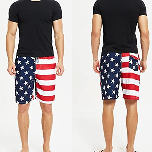 Shorts de natação masculinos, shorts de praia de seca solta masculinos masculinos com bandeira extra grande masculina em shorts