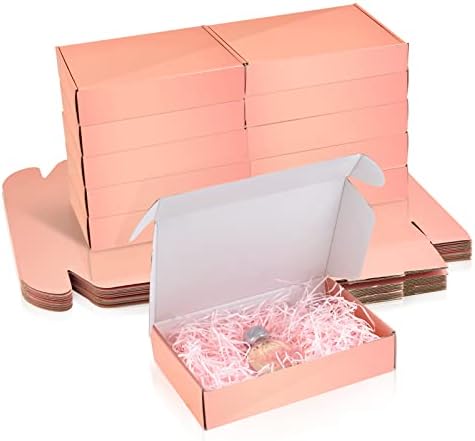 10 peças 9 x 6 x 2 Caixas de remessa pequenas de ouro rosa para embalagem caixa de papelão de pequenas visitas para envio de remessa armazenamento de presentes de natal