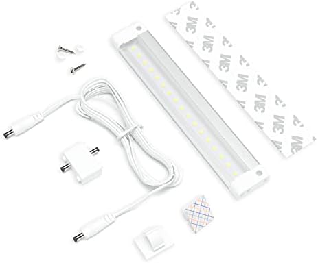 Eshine extra longa de 20 polegadas LED consumível sob faixa de iluminação do gabinete, sem sensor, branco, com acessórios, branco quente
