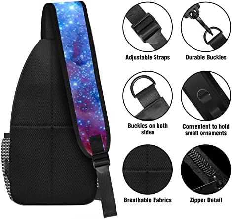 Ahafei Manchúria Estrela Blue Sling Bag Crossbody Backpack Caminhando Daypack Daypack Saco de peito