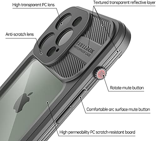 Mruozrui para iPhone 13 Pro impermeável capa, estojo de proteção para uso intenso de corpo inteiro com protetor de tela,