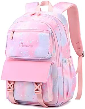 Mochilas Tanou Kids para meninas, mochila do ensino médio de 16 polegadas, 2023 Bookbags de garotas leves com bolso