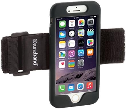 TuneBand para iPhone 7, braçadeira esportiva premium com duas tiras e dois protetores de tela, preto