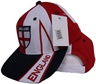 Aes Inglaterra St. George's Cross Black, Red e White Baseball Cap 3D Bordado
