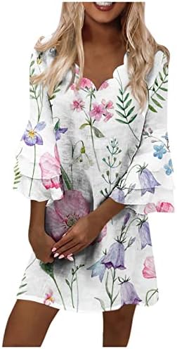 Ayaso Summer Dresses for Women 2023 Moda Fresh Fresh Impressa V-deco