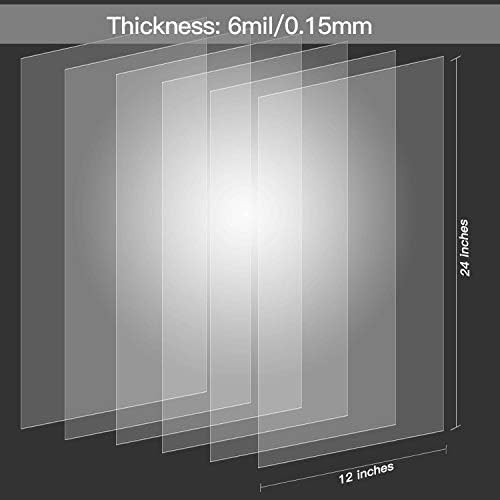 15 pacote 6 mil lençóis estêncil Mylar Clear, estênceis em branco de 12 x 24, material de modelo reutilizável, faça