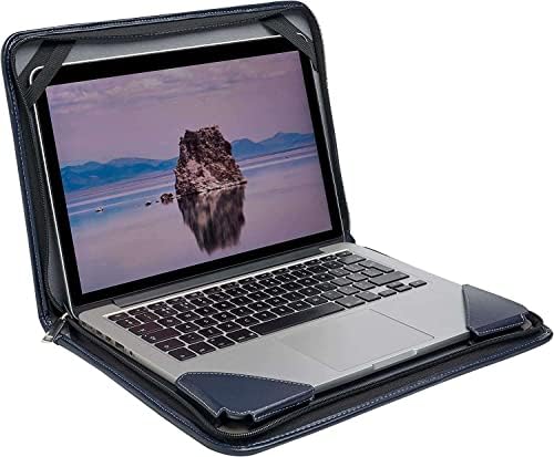 Broonel Blue Leather Laptop Messenger Case - Compatível com o laptop ASUS L410 MA -DB02 Ultra Thin 14