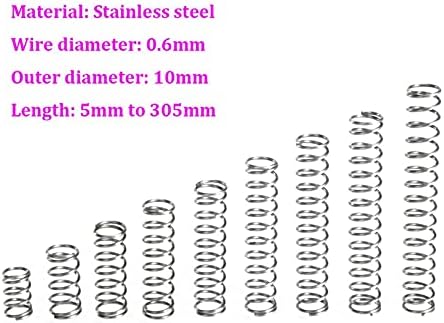 As molas de compressão são adequadas para a maioria dos reparos I diâmetro do fio 0,6mm aço inoxidável compressão Diâmetro externo