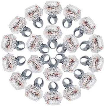 Roundsquare Bachelorette Party Light Up anéis de noivado anéis de diamante - 20 pacotes