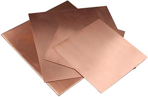 Folha de cobre de Yiwango Folha de lençol resistente à corrosão Indústria DIY Folha de experimentos Espessura: 0,5 mm/0,02 polegada Folha de cobre puro