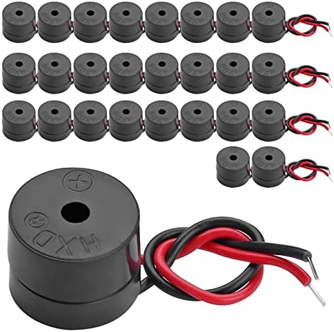 DC 12V Electronic DC Buzze 5V Alarme ativo piezo beep som abat hous hous 85db conector com fio preto 26pcs