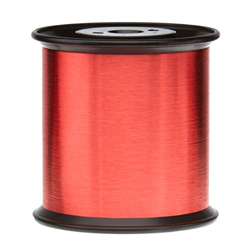 Fio de ímã, fio de cobre esmaltado pesado, 33 AWG, 5,0 lb, 30805 'de comprimento, 0,0084 de diâmetro, vermelho