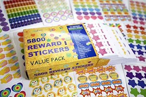 Adesivos de professores Youngever 5800 para crianças, adesivos de recompensa Mega Variety Pack, adesivos de incentivo para suprimentos