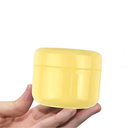 20 PCS 100 ml vazio redondo redondo amarelo creminho de recipiente de cream lotes de creme de face maconha de panela de cosmética