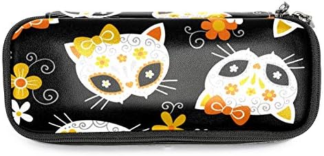 Saco de caneta de couro de couro de gato de gato fofo de gato 84x55in com bolsa de armazenamento com zíper duplo com zíper para meninos