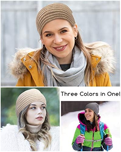 Chapéus de inverno para mulheres 3pcs, chapéu de gorro para mulheres, chapéu de malha chapéu de lã, chapéu de quimioterapia