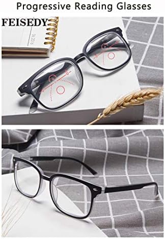 Óculos de leitura multifocal progressiva de Feisedy, óculos de bloqueio de luz azul, óculos TR90 Frame Mulheres B2497