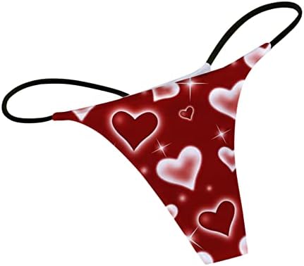 Dia dos Namorados Tangas Sexy para Mulheres Coração Prinha T-Back-Back