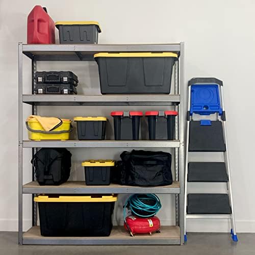 Prateleiras de garagem para armazenamento de 5 camadas Monsterrax - prateleiras modulares de metal alto ou rack para