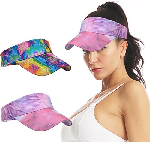 2PCS Sun Visors Hats for Women & Men Caps esportivos ajustáveis ​​para Golf Running Summer Summer Beach
