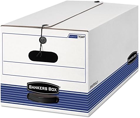 Bankers Box 00705 Stor/Arquivo Caixas de armazenamento, legal, 15 polegadas x24 polegadas x10 polegadas, 12/ct, branco