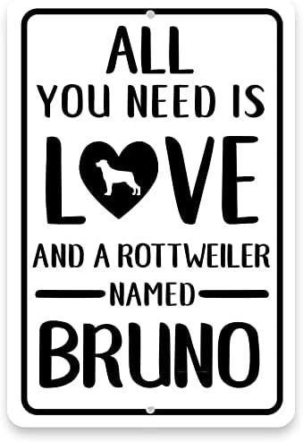 Padrão pop personalizado Tudo o que você precisa é de amor e um sinal de sala de metal Rottweiler