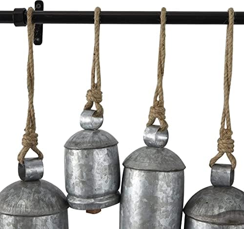 Harmony Bells Conjunto de 12, campainha de vaca decorativa com juta pendurada na corda de Natal e sinos de deação doméstica