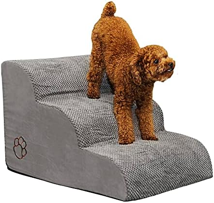 Escada de cachorro Rampa de cães de esponja de flanela para cama respirável respirável resistente a desgaste a água de três camadas de animais de estimação de passos removíveis e laváveis ​​sofá de cachorro