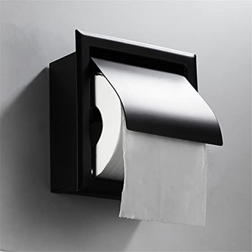 Suporte de papel higiênico embutido Liruxun, caixa de papel de rolo duplo de aço inoxidável para banheiro, rack de armazenamento de papel montado na parede