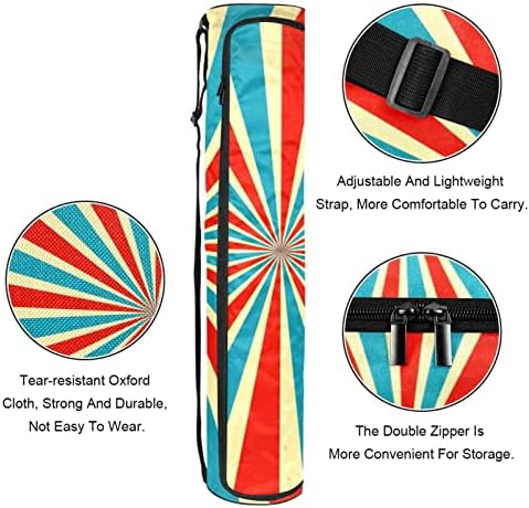 Retro Stripes Yoga Mat Bags Full-Zip Yoga Carry Bag for Mulher Men, Exercício de ioga portador com cinta ajustável