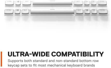 Steelseies APEX Pro Mechanical Gaming Keyboard, RGB BackLit & Prismcaps - Tecléus de tiro duplo no estilo pudim - Termoplástico PBT durável - Compatível com uma ampla gama de teclados mecânicos - branco