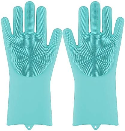 Luvas de limpeza de silicone, grossas, não deslizantes, impermeáveis ​​e reutilizáveis, adequadas para louça, limpeza de cozinha, banheiro, carro, etc.